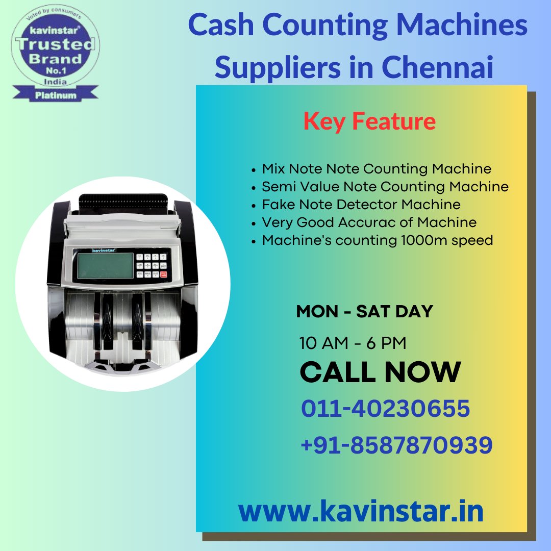 Kavinstarindia1's tweet image. 𝐂𝐚𝐬𝐡/𝐂𝐮𝐫𝐫𝐞𝐧𝐜𝐲 𝐜𝐨𝐮𝐧𝐭𝐢𝐧𝐠 𝐦𝐚𝐜𝐡𝐢𝐧𝐞𝐬 𝐬𝐮𝐩𝐩𝐥𝐢𝐞𝐫𝐬 𝐂𝐡𝐞𝐧𝐧𝐚𝐢 𝐢𝐧 𝐓𝐚𝐦𝐢𝐥 𝐍𝐚𝐝𝐮
Contact us +91-8587870939 
#CashCountingMachine #NoteCountingMachine
kavinstar.in/cash-counting-…