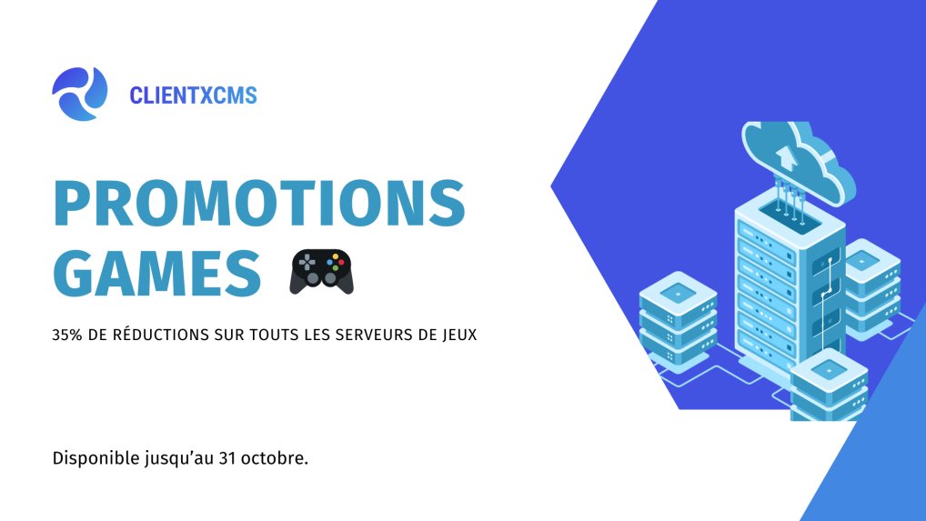 CtxHosting's tweet photo. Vous êtes un amateur de gaming ? Ne manquez pas cette opportunité en or !
Les réductions incroyables de 35% sur nos offres de jeux sont maintenant disponibles. Profitez d'une expérience de jeu inégalée à des prix irrésistibles. https://t.co/Ma8miUkTc7