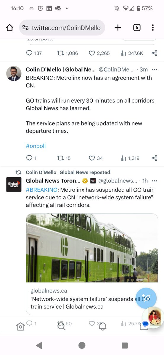 DirtyPads's tweet photo. @ColinDMello eh Colin bud. Deleted tweets about the go transit system issue yesterday? 👀. Any more info on what really happened? https://t.co/v8MT9CxB4t
