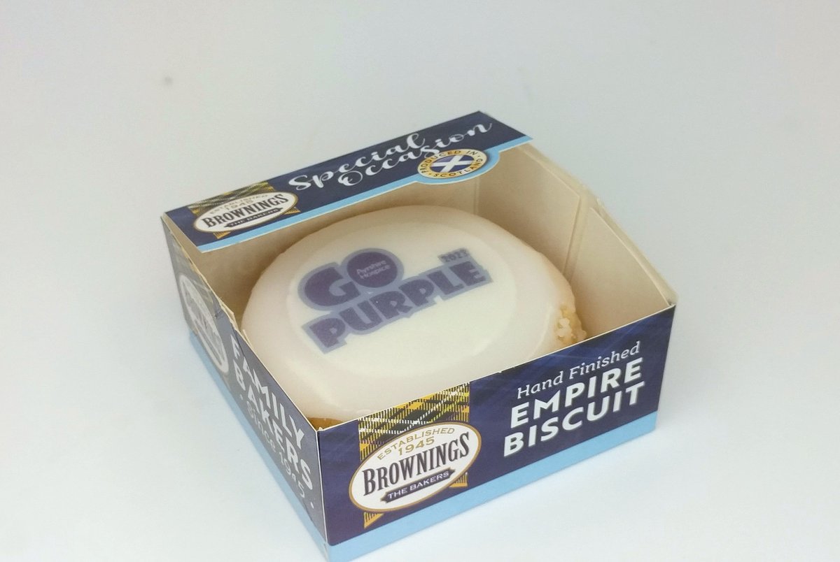 💜GO PURPLE WITH THE <a href="/AyrshireHospice/">Ayrshire Hospice</a> 
We are proud to support this amazing charities 'Go Purple' campaign again this year with our special individual empire biscuits on sale now for £1.20. 50% of all sales donated - pick up yours for £1.20 from any of our shops #ayrshirehospice