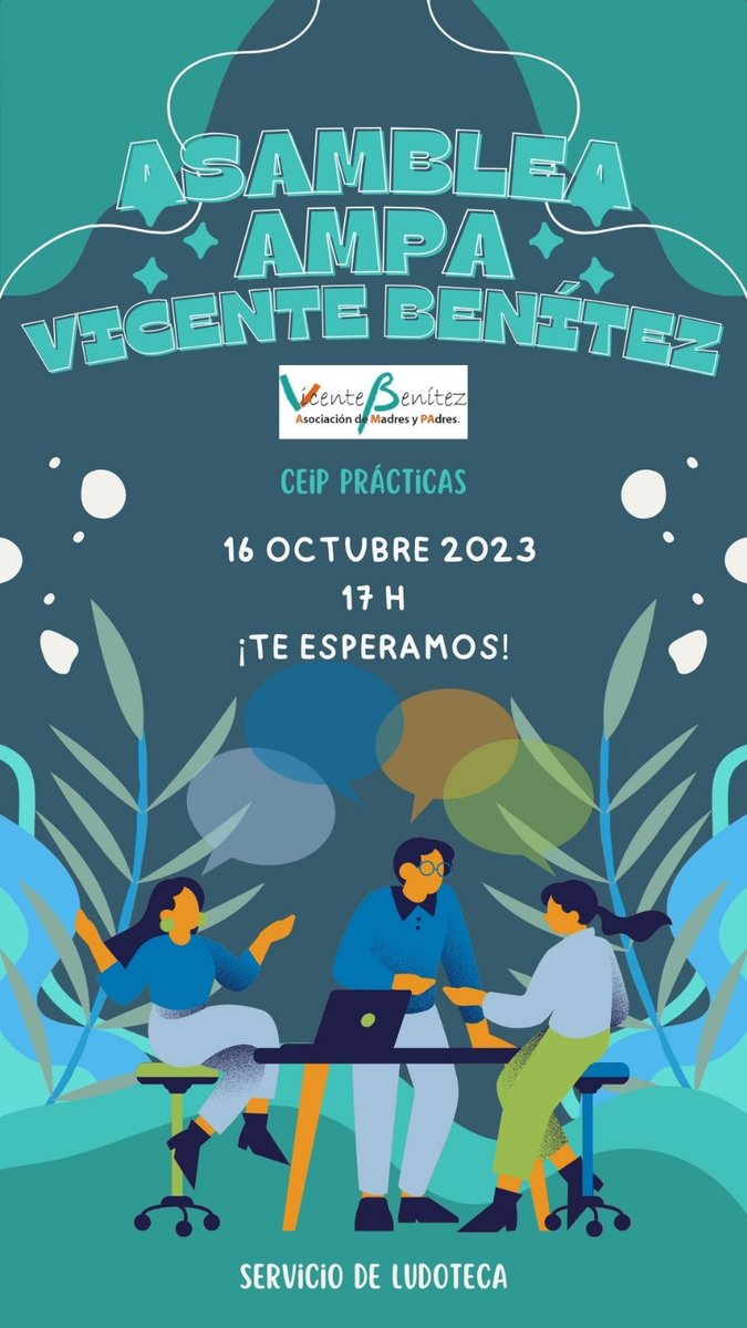 Familias
👥 Asambleas ordinaria y extraordinaria
📅 Lunes 16 octubre
🕛 A partir de las 17 h
📝 Formulario de asistencia
🚸 Ludoteca
Contamos con vosotras para plantear nuestras actividades, organización y funcionamiento.

forms.gle/S169W9A4ZR58KP…