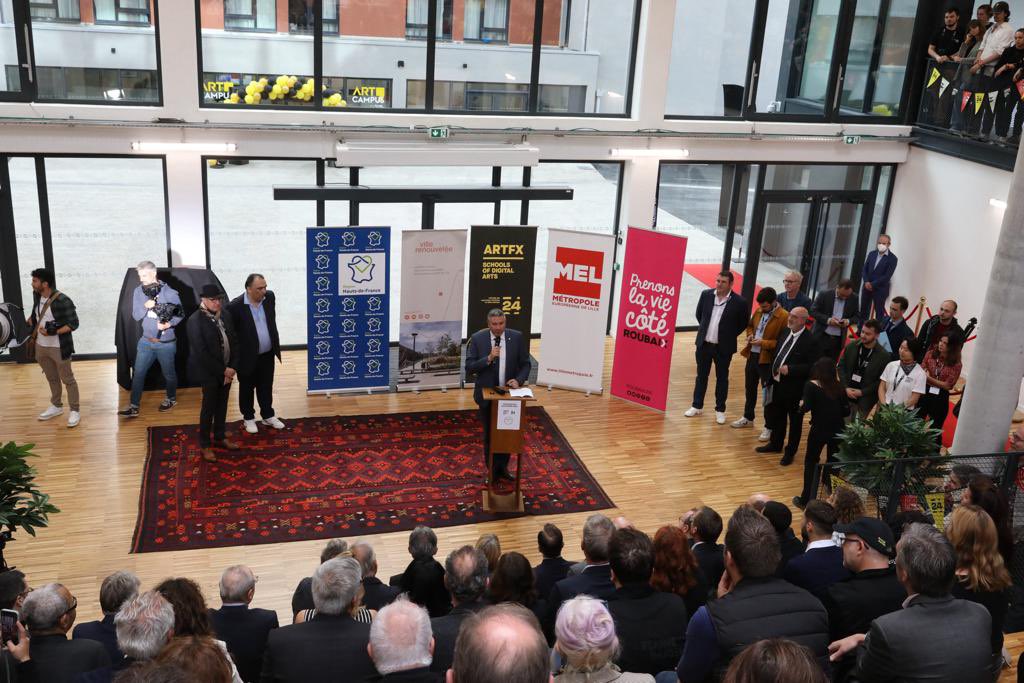 hautsdefrance's tweet photo. « Ce lieu sera un accélérateur de l’excellence de la création dans notre région mais également une véritable vitrine pour faire rayonner le savoir-faire des #hautsdefrance sur un secteur en pleine expansion », @fdecoster https://t.co/kJ8Wk05sTA