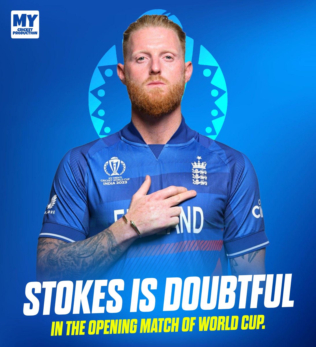MCPOriginal's tweet photo. 🚨 JUST IN : Due to Niggle Injury in Hip
Stokes is Doubtful for the Opening match of World Cup.

 #BenStokes #WorldCup2023 https://t.co/0wFHWBvXyz