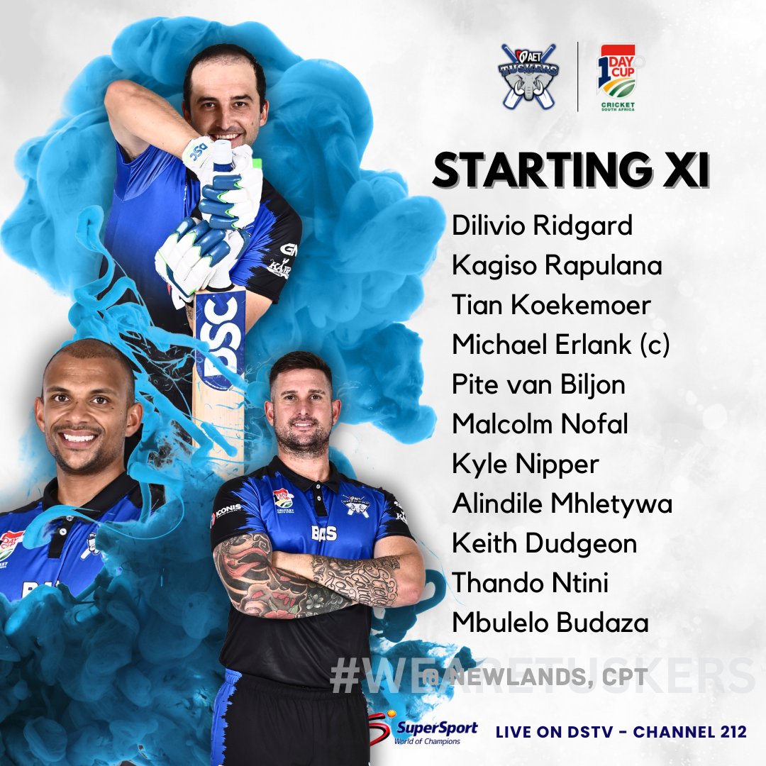 With Game 2 approaching, here's your Starting XI 🐘
. . .
#WeAreTuskers #DivisionOne #CSAOneDayCompetition #AETTuskers