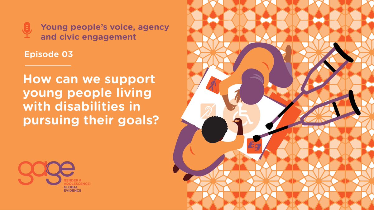 GAGE programme (@gage_programme) on Twitter photo 🚨New podcast episode!
Following their presentation at the Arab Adolescent Forum, <a href="/alheiwidi/">Sarah alheiwidi</a> and Arkan, a young woman with a disability, discuss the participation challenges facing adolescents with disabilities in Jordan.
Listen here 👉bit.ly/3PEsnTj
#1point8 🚨New podcast episode!
Following their presentation at the Arab Adolescent Forum, <a href="/alheiwidi/">Sarah alheiwidi</a> and Arkan, a young woman with a disability, discuss the participation challenges facing adolescents with disabilities in Jordan.
Listen here 👉bit.ly/3PEsnTj
#1point8