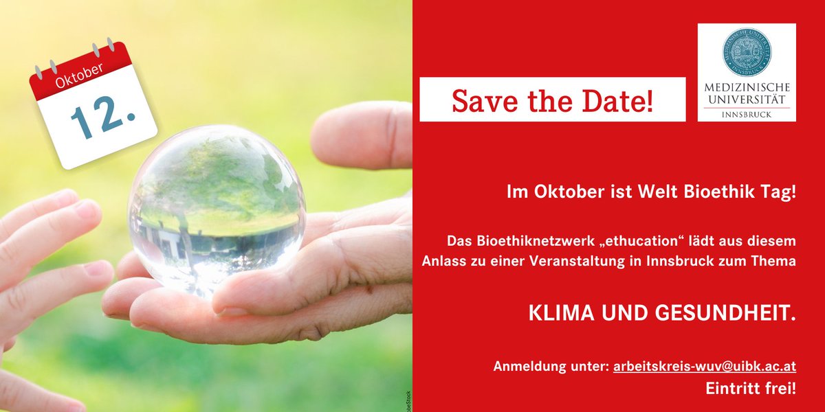 Mehr Infos zur Veranstaltung unter i-med.ac.at/mypoint/thema/… #ethics #OneHealth #UNESCO @arbeitskreisWuV @MaFrischhut