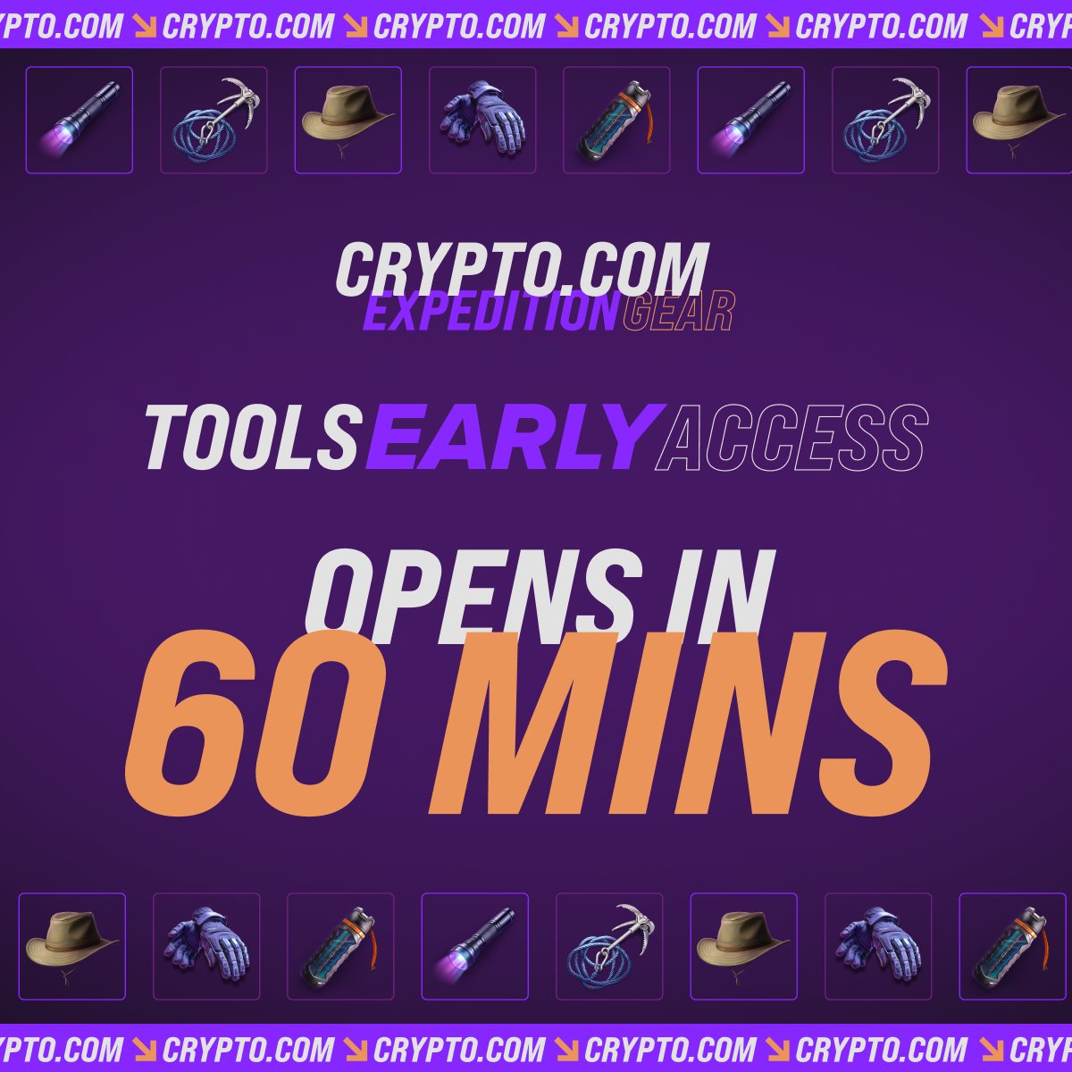 Early access for the 'Crypto.com Expedition Gear: Tools of the Trade' drop begins in 60 minutes!

Remember to join the queue 🏃