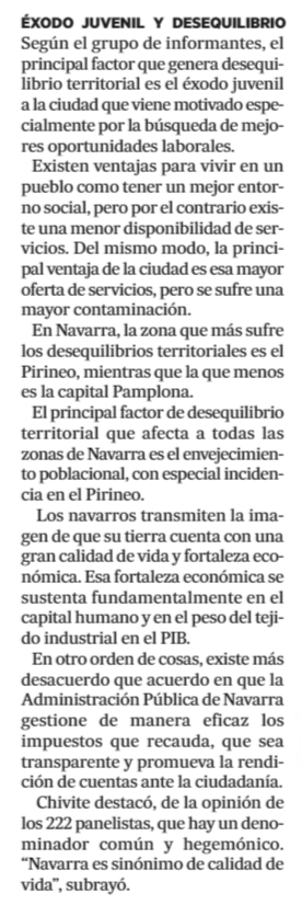 InPactosnavarra's tweet photo. . Eco en prensa @NoticiasNavarra de la presentación de ayer del IX Panel Tendencias de Navarra de @Cociudadana1 https://t.co/ul1KQnDEbe