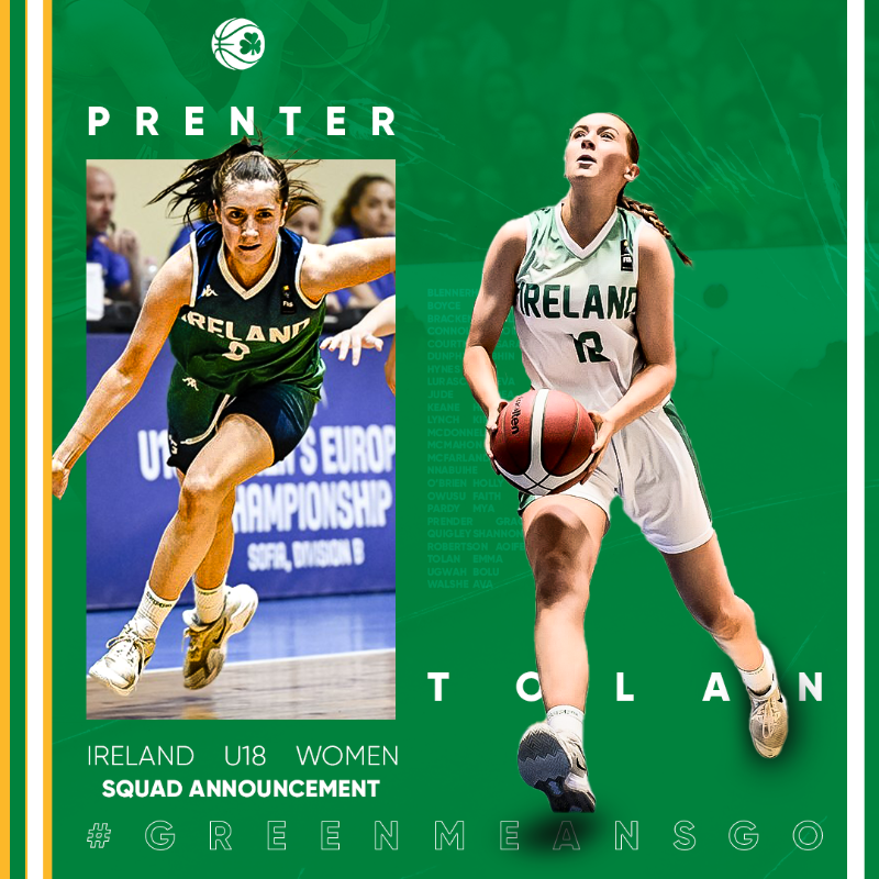 BballIrl's tweet photo. Ireland U18 women's head coach Tommy O'Mahony has announced a 24 person squad for the 2023/24 season.
◾️ 2️⃣ Top scorers return from FIBA European Championship.
◾️ 8️⃣ Selected from Basketball Ireland U17 Academy.
◾️ 6️⃣ players chosen from @meteorsbb
#Greenmeansgo ☘️