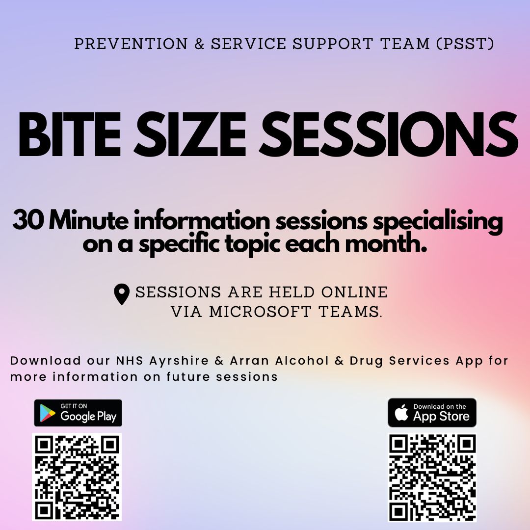 Prevention & Service Support Team (@psst_nhsaaa) on Twitter photo โผ๏ธ โผ๏ธ BITESIZE SESSION โผ๏ธ โผ๏ธ
Space remaining on our Bromazolam Bitesize 30 Minute Session on Wed 11th Oct at 12.15pm via MS teams.
If you are interested in booking this session please emails: Heather.mullen@aapct.scot.nhs.uk โผ๏ธ โผ๏ธ BITESIZE SESSION โผ๏ธ โผ๏ธ
Space remaining on our Bromazolam Bitesize 30 Minute Session on Wed 11th Oct at 12.15pm via MS teams.
If you are interested in booking this session please emails: Heather.mullen@aapct.scot.nhs.uk