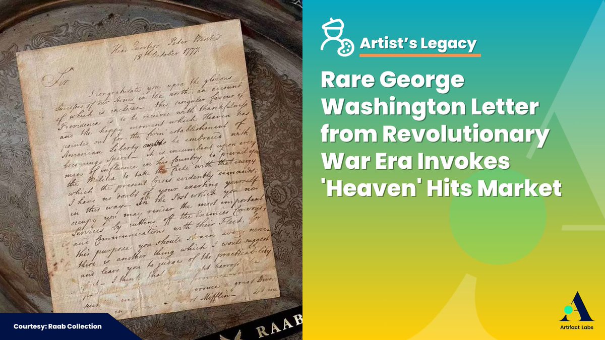 Rare letter by George Washington, written during the Revolutionary War, surfaces for sale. Dated October 18, 1777, it celebrates the victory at Saratoga and invokes 'Providence' and 'Heaven.' Valued at $275,000. A remarkable glimpse into Washington's emotions during the war.🖋️ 📜