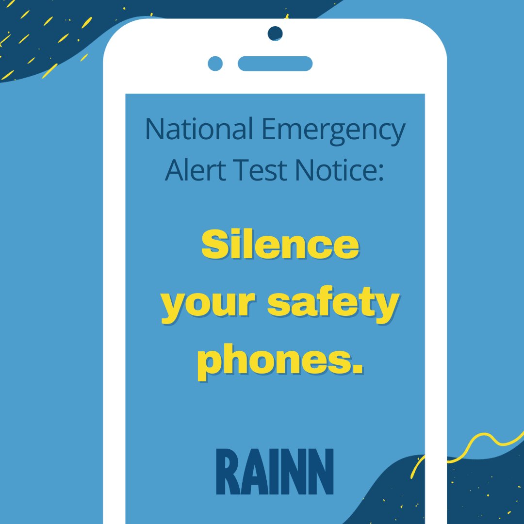 🔕 A National Emergency Alert Test is scheduled for TODAY, to alert all phones at approximately 2:20-2:50 p.m. ET.

This may accidentally reveal survivors' safety phones. To avoid that, please completely turn off any hidden smart devices and pay-as-you-go phones.