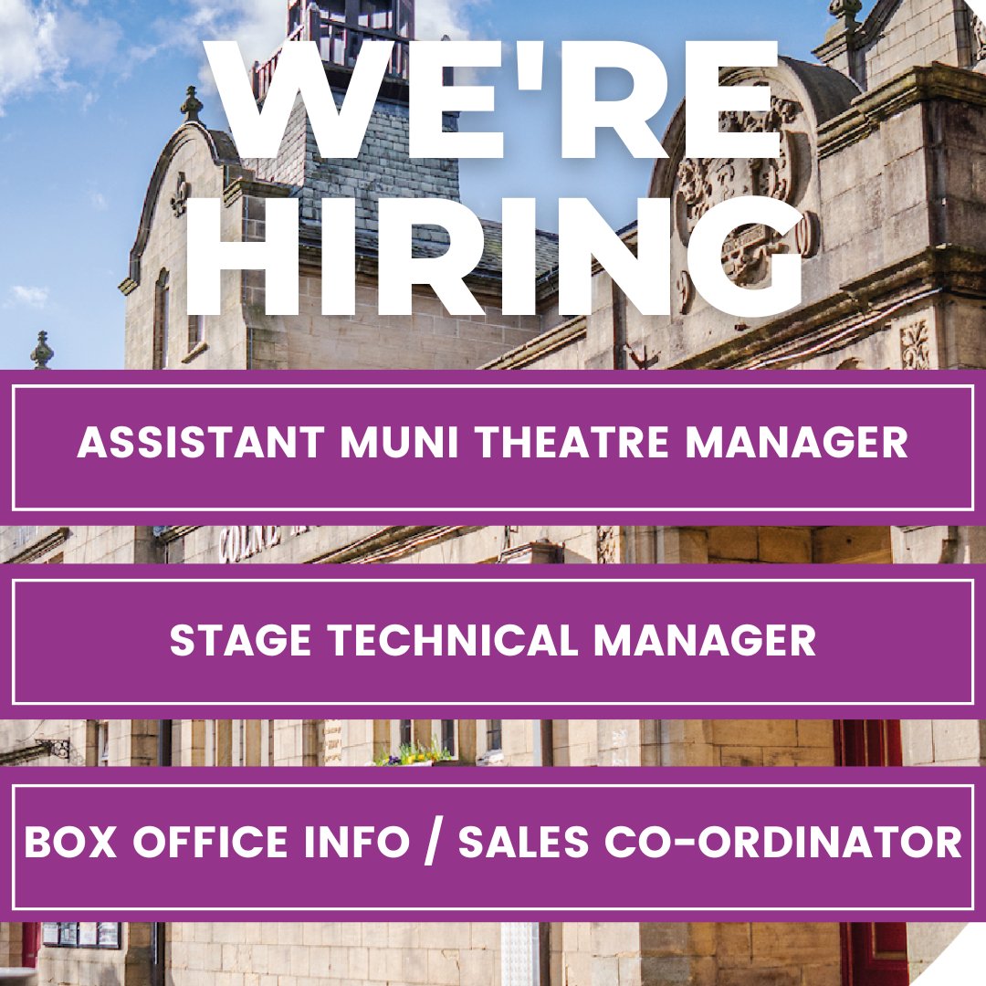 🌟 @colnemuni is hiring!! Check out the positions available below: 🎭 Assistant Theatre Manager ✨ Stage Technical Manager 🎟️ Box Office Information / Sales Co-Ordinator 📧 See below to find out more about the positions and to apply: pendleleisuretrust.co.uk/about/jobs/