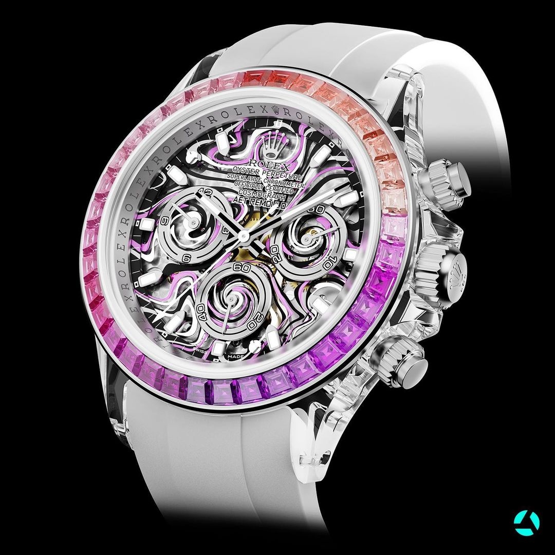 WORLDTIMER_'s tweet photo. AET REMOULD Rolex Rainbow Daytona Sapphire "NEBULA" (Retail: US$118,000)

Price &amp; Detail:https://t.co/qmHRIf2qmT

勞力士 彩虹圈 地通拿 水晶透明手錶

#rolexrainbow #rainbowrolex #platinumdaytona #daytonaplatinum #rainbowdaytona #daytonarainbow #womensfashionpost #womenfashionpost https://t.co/1Oz35v4K6s