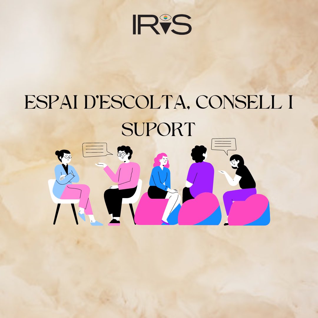 IrisUab's tweet photo. Demà comencem un any més amb el nostre ‘Espai d’escolta, consell i suport’ amb nous horaris. Estem per ajudar-nos entre totis. Fem col·lectiu🏳️‍🌈 https://t.co/isRaYpgRCU