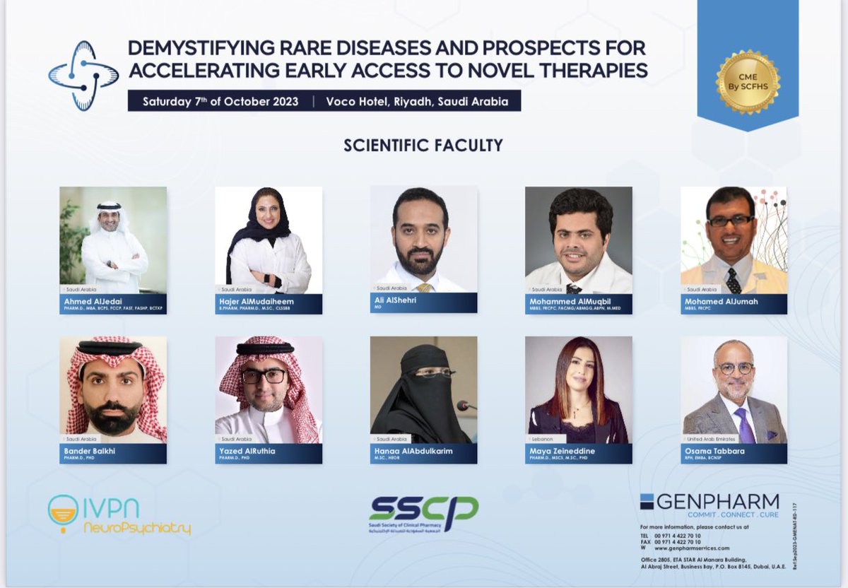 TabbaraOsama's tweet image. There's less than 36 hours remaining! 
Limited spots are open for clinicians looking to enhance their understanding of Rare Diseases. 
If you're interested, reach out to Osama Tabbara at otabbara@ivpn-network.com 
***CME hours from SCFHS***
 #genpharm #IVPN_Network