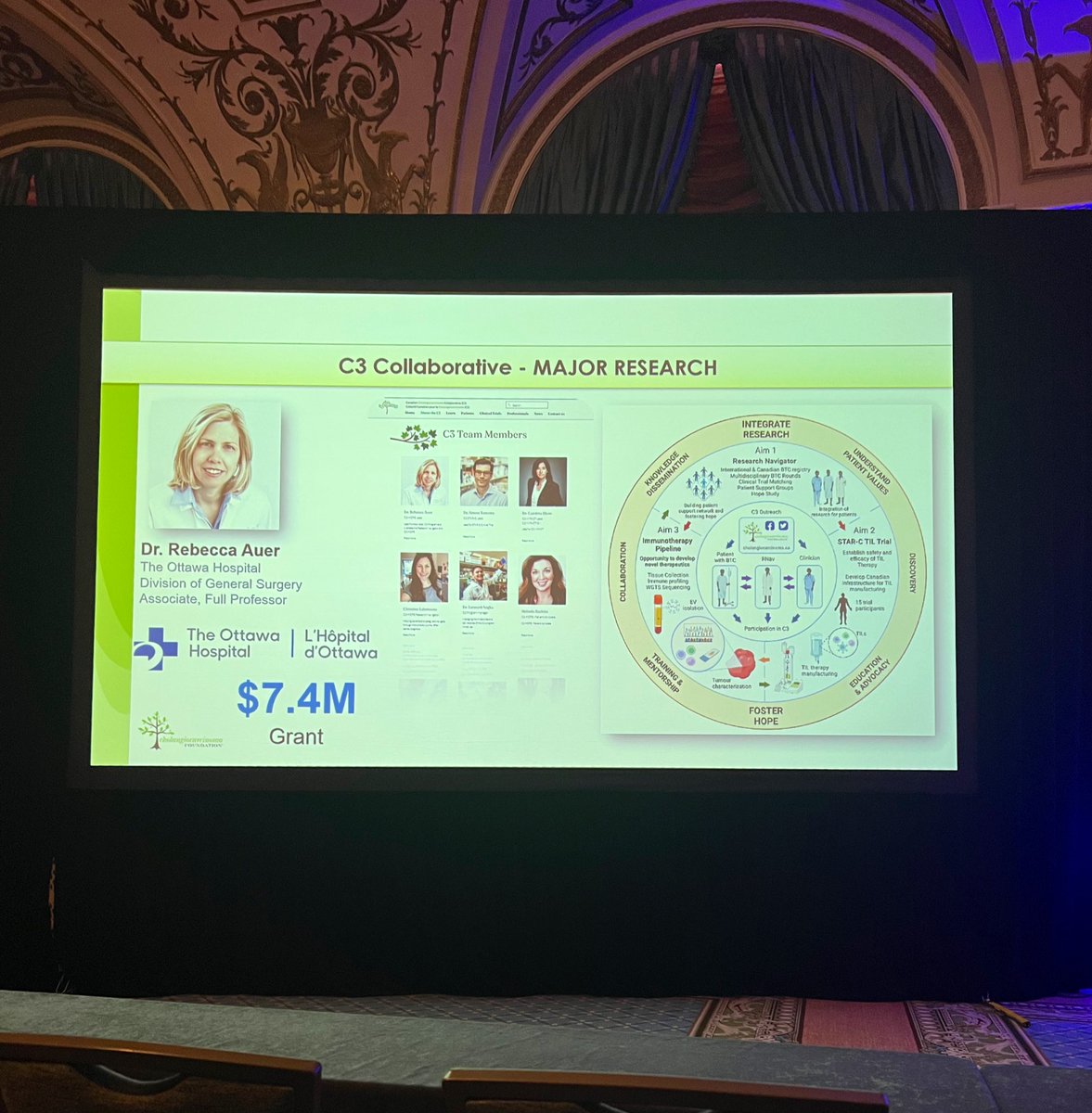 We are so happy to see @melinda_bachini sharing her story of HOPE at the 2023 Summit4CI in Ottawa @BioCanRx. She gave the closing Patient Keynote for the conference (FYI: the room was in tears!) Thank you for all that you do for cholangiocarcinoma patients over the world! 👏