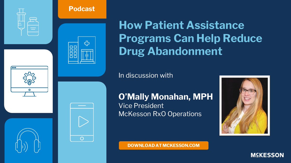 McKesson's tweet photo. In our latest podcast episode, O’Mally Monahan, MPH, Vice President of Operations, McKesson RxO, discusses how having a standardized #PatientAssistanceProgram strategy across the health system can help address #adherence and abandonment.
#PAP #PAPRecovery https://t.co/p1Z3IjNG8W https://t.co/fAArEqYUMf