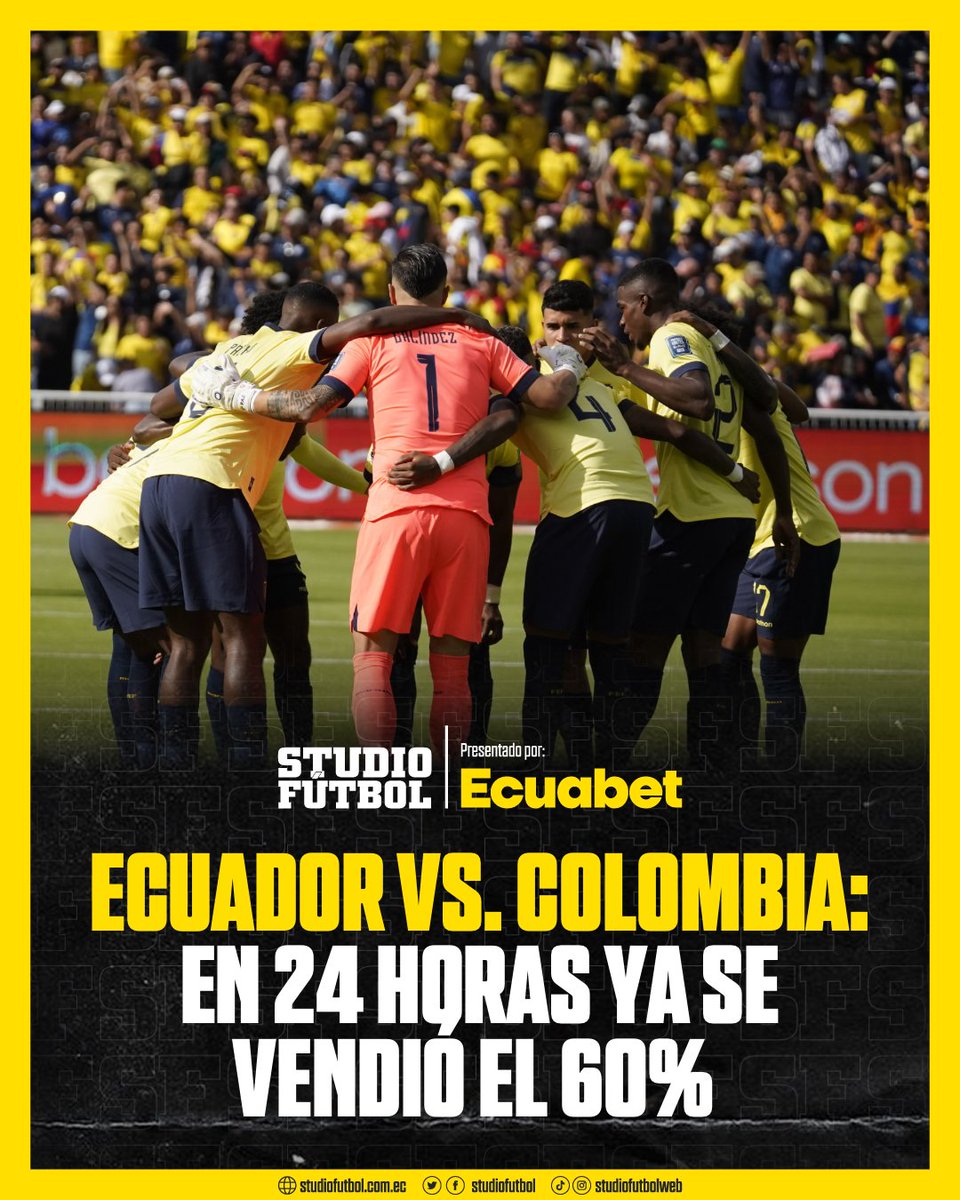 EN 24 HORAS: Gran cantidad de entradas vendidas para el #Ecuador Vs. #Colombia ow.ly/3gXg50PT1eO