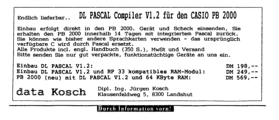 swartz_de's tweet photo. Apparently, you could send off a check to a licensee here in Germany and buy a unit with RAM expansion and DL-Pascal built in, or send your own unit to be modified for a bit less money. #ポケコン #CASIO #PB2000C #DLPascal https://t.co/CHuh6bJJsh