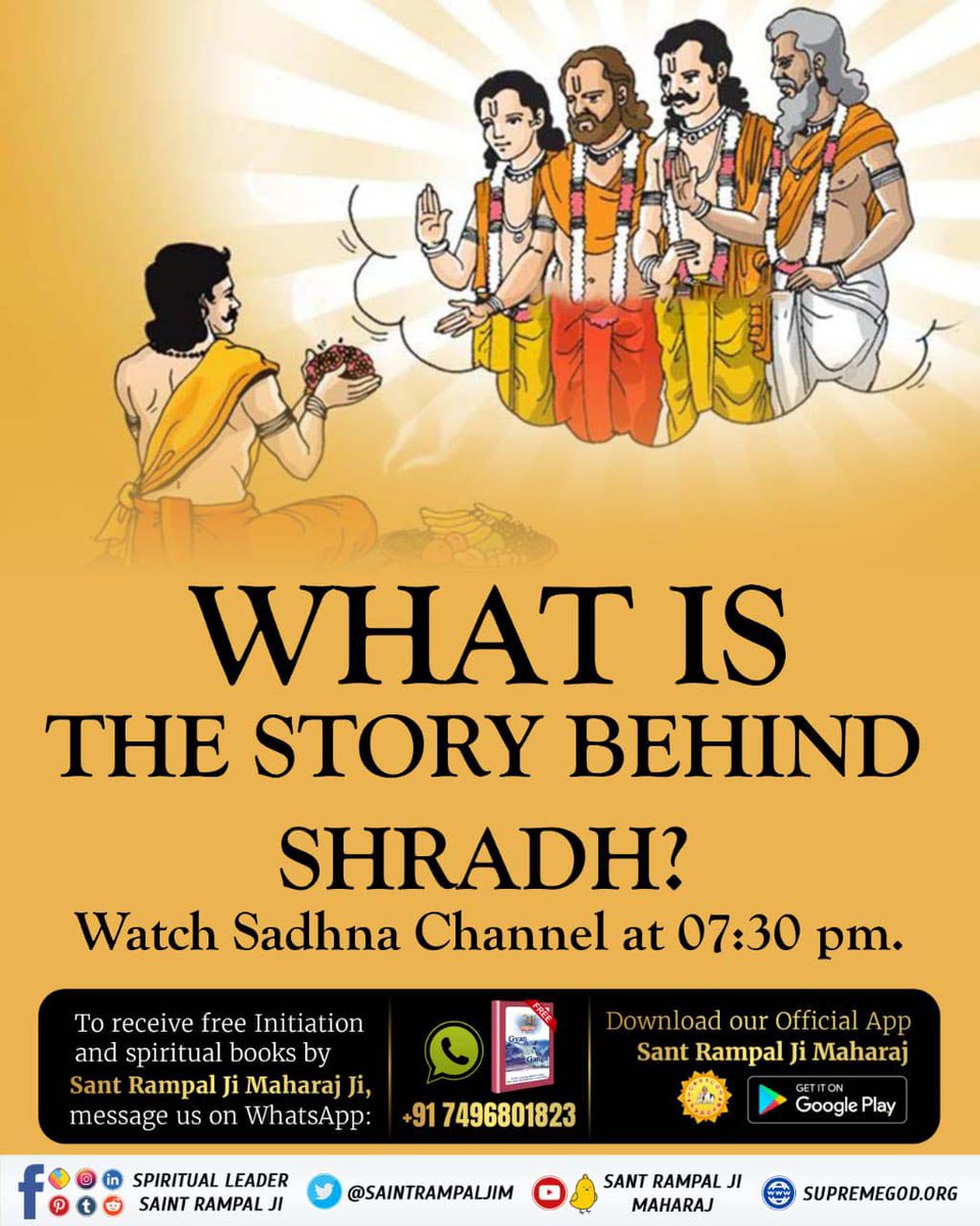 AryanKu17868901's tweet photo. #श्राद्ध_शास्त्रविरुद्ध_साधना

What is the purpose of Shradh? Watch Sadhna Channel at 07:30 pm.
Kabir Is God @SaintRampalJiM https://t.co/hyZdbpJedE