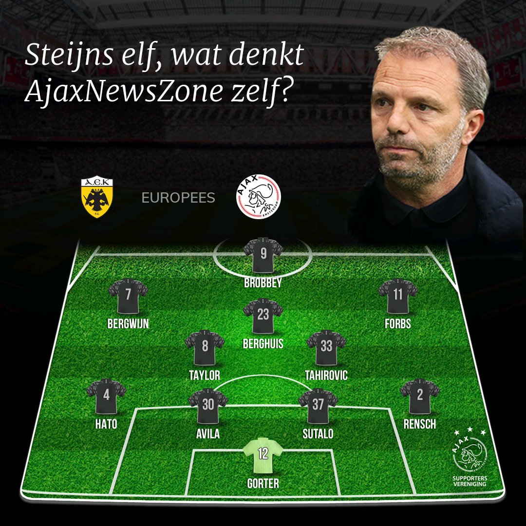 AjaxNewsZone's tweet photo. Steijns elf, wat denkt AjaxNewsZone zelf? #aekaja #steijnself https://t.co/gg6tgc1otN