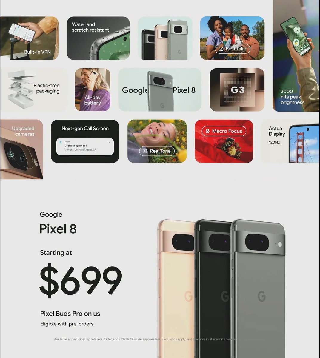 TechlAman's tweet image. Google Pixel 8 features it&apos;s far better than the iPhone 15 series.
#GooglePixel8 #Google #Pixel8 #Pixel8Pro #AsianGames