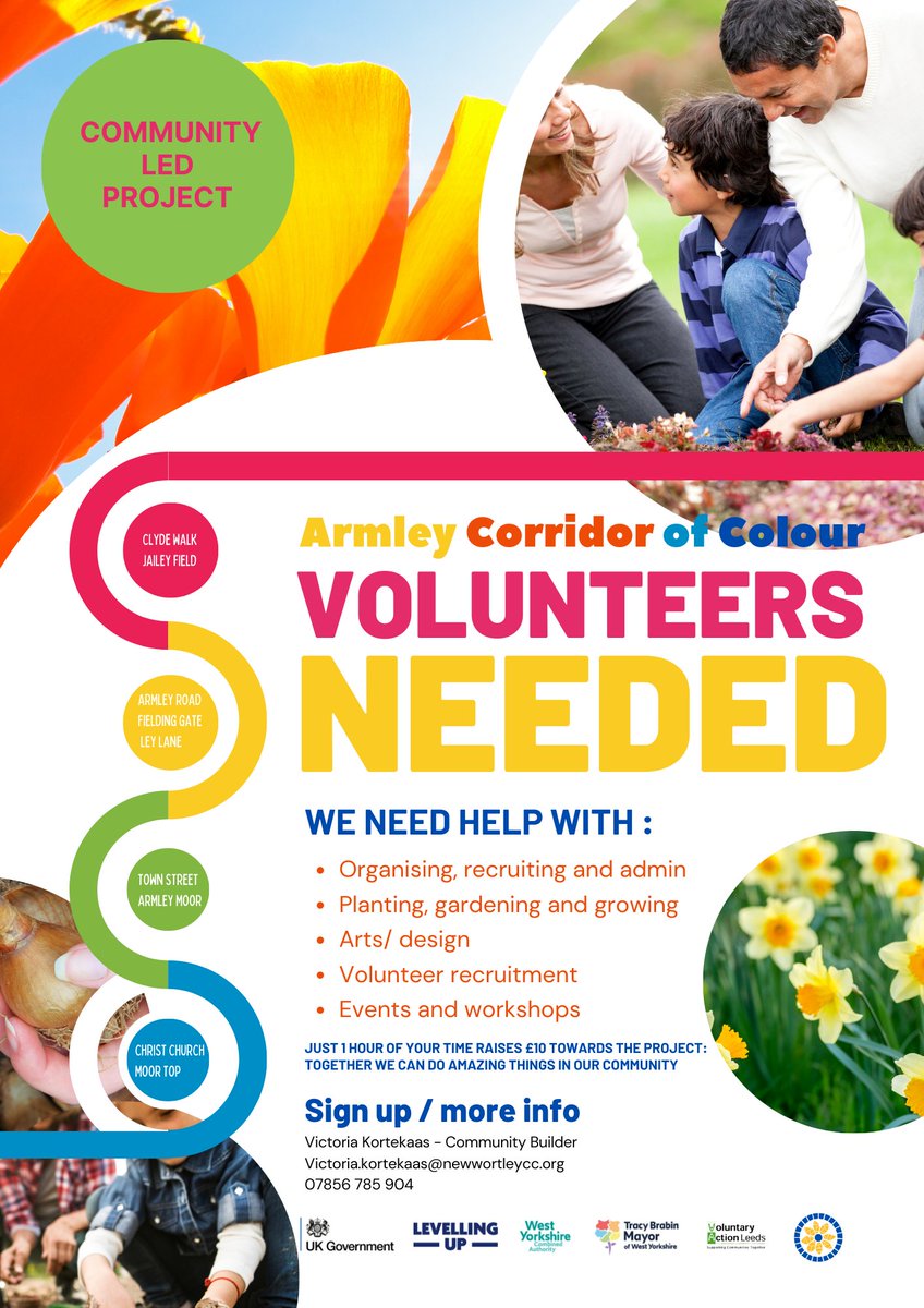 Come and join the Community Voice group tomorrow to talk about the Corridor of Colour and how you can be involved! There's something for everyone, and the its all for the local community, 5pm - 6pm at New Wortley Community Centre, cuppa and food 2:30pm - 3:30pm NWCC