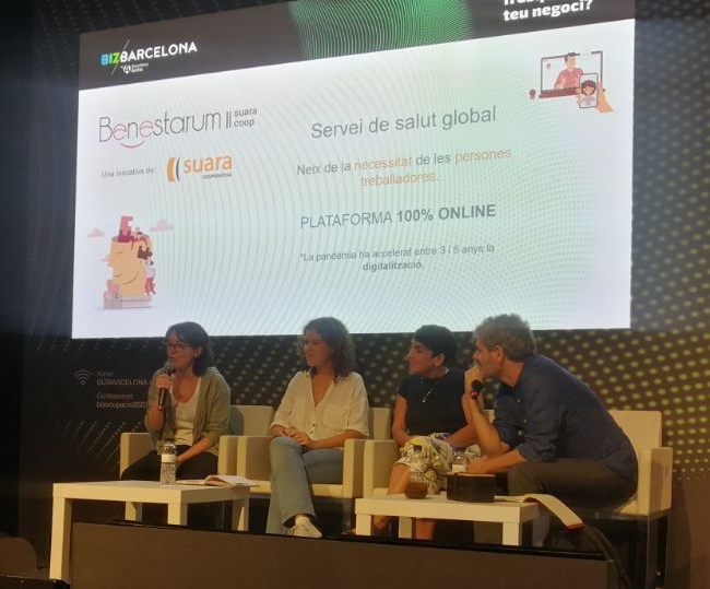 suaracoop's tweet photo. ⛑️ La Mireia Sanglas, coordinadora del projecte #Benestarum, ha presentat aquesta plataforma online que vetlla pel benestar de les persones treballadores en taula rodona al @bizbarcelona, titulada "Cooperatives de plataforma en el marc del Projecte Venture Builder Coop". En aquesta, també han intervingut Daniel Arricivita @barcelonactiva, Marta Dalmau de @TandemSocial i Eba Inda de @fasola_bcn i ha girat entorn els projectes com a #Cooperativesdeplataforma

😷 Durant la pandèmia, Suara Cooperativa vam veure que era imprescindible poder oferir atenció psicològica i emocional a les seves treballadores a través d'una plataforma online arran de la situació d'estrès que va provocar el confinament i el postconfinament marcat per les diverses restriccions d'interacció personal i de mobilitat.

📈 Després de veure els bons resultats que va tenir per a les nostres treballadores, Sanglas ha explicat que es va creure que era convenient poder importar el projecte #Benestarum a altres cooperatives i negocis, a través del qual també s'ofereix acompanyament físic, nutricional i financer. Actualment, la plataforma acumula més de 7.500 persones registrades i més de 2.600 sessions realitzades.

👉Si vols saber més sobre #Benestarum: https://t.co/462clA0nB9

#SuraésCompromís #BizBarcelona2023