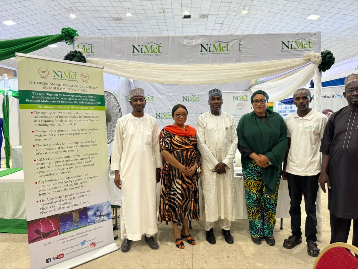 nimetnigeria's tweet photo. NiMet Reiterates Commitment to Building a Weather Smart Community 

The Nigerian Meteorological Agency (NiMet) has reaffirmed its unwavering dedication to the development of a weather smart nation. This affirmation was made during the on-going 18th Abuja International Trade https://t.co/YwAQz5OWB3