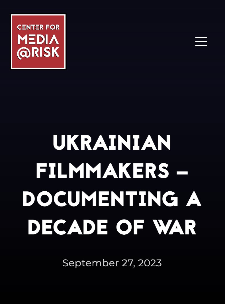 I've written about Ukrainian war documentaries for <a href="/ASCmediarisk/">Center for Media at Risk</a>. Focused on films from 2013-2023 and how war affected filmmakers' working conditions. Thanks, <a href="/bzelizer/">Barbie Zelizer</a>, for this opportunity!
ascmediarisk.org/takeaways/ukra…