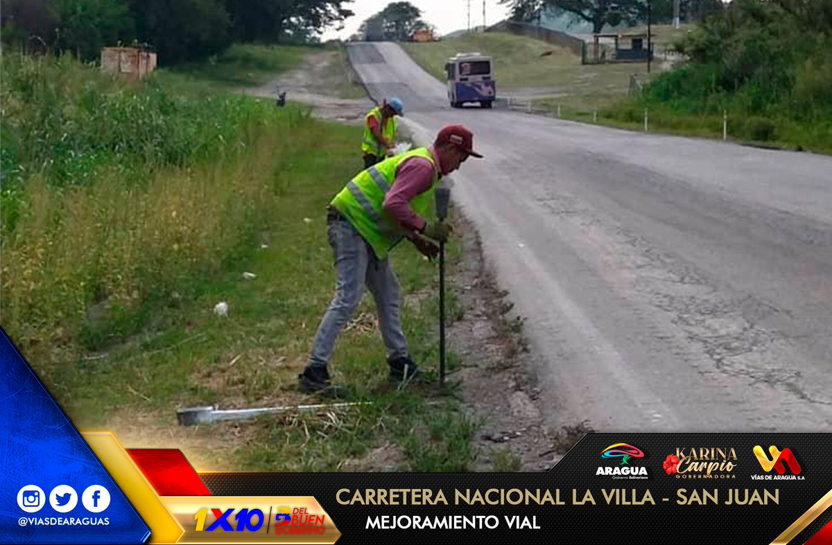 viasdearaguas's tweet photo. 🚧📸Avanzamos cumpliendo instrucción de la Gdora. @Soykarinacarpio en el mejoramiento vial de la Troncal 2 Carretera Villa de Cura - San Juan, con la instalación de 300 delineadores para garantizar seguridad vial.🚧
#Araguareverdece
#SomosMayoríaDePaz
@NicolasMaduro @cobremex https://t.co/eRWxJtL2ps