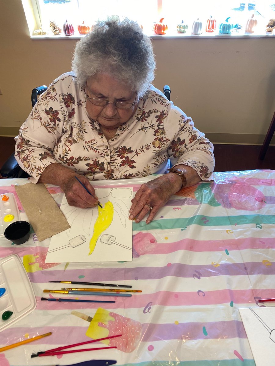 A crackling fire and roasting marshmallows painting is giving us all the fall time feels! 🔥 🍂