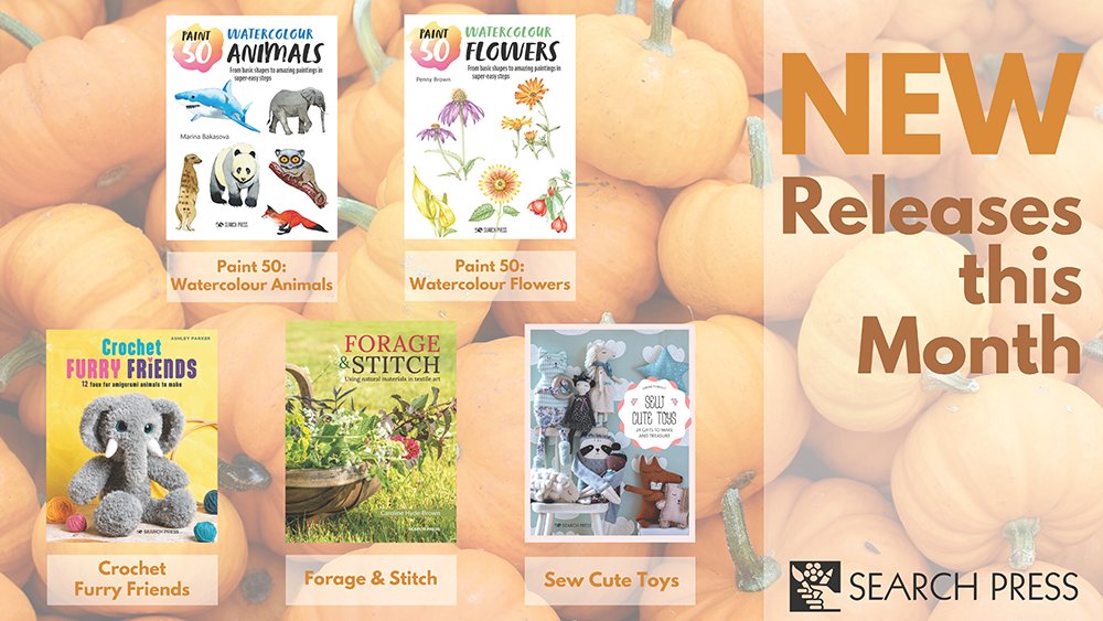 🎃What's new this month?🎃 Take a look at the fabulous new Search Press titles releasing this October! 🔮Check them out at bit.ly/New4Oct23!🔮