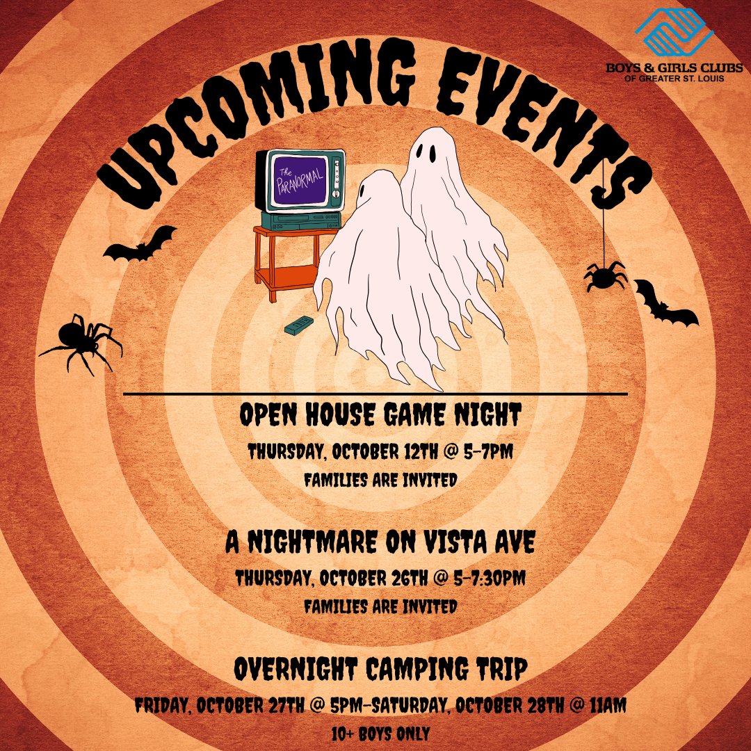 BGC Adams Park Club (APC) is a busy place w/plenty of fun &amp; educational activities for Club members in October!  If you are not a member, join today at bgcstl.org/join-the-club or call 314-335-8000.  #AdamsParkClub #bgcstl #October #activities #fun #educational #programming