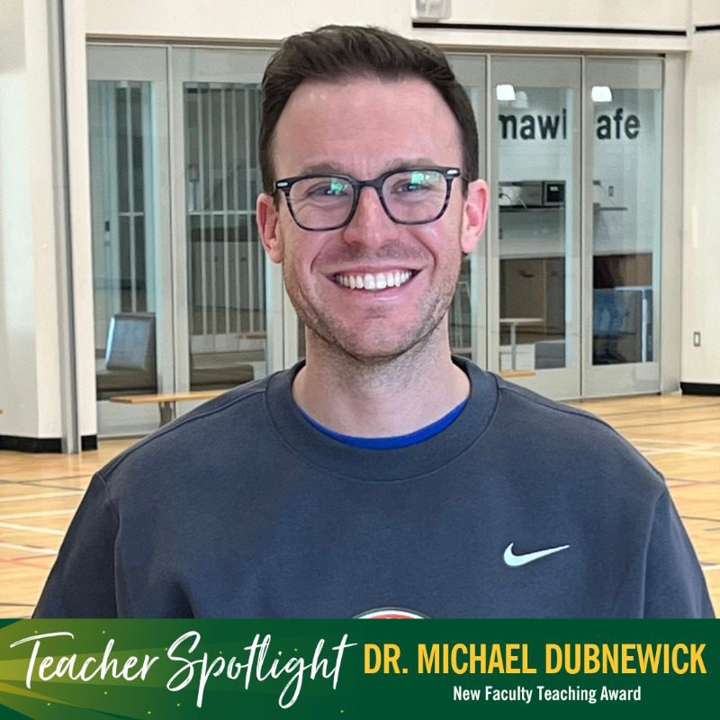 UofRegina's tweet photo. "While I love the content of my courses, it is the students’ lives in relation to the content that makes learning exciting."

Congratulations to Dr. @MDubnewick of @URAllKinected, recipient of the @uofr_ctl's 2023 New Faculty Teaching Award! 👏