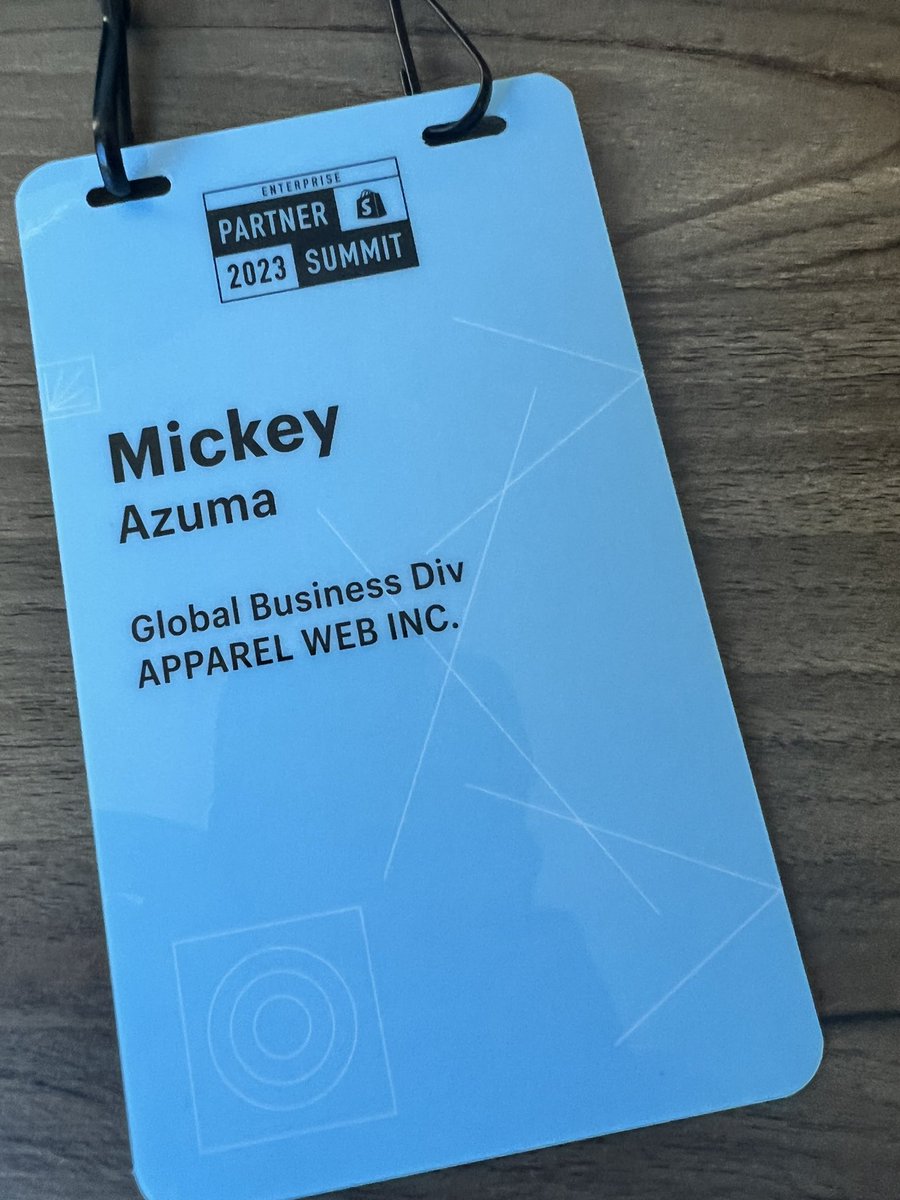 azumiki1973's tweet photo. ２日目。

#ShopifySummit https://t.co/9VlfGWbS38
