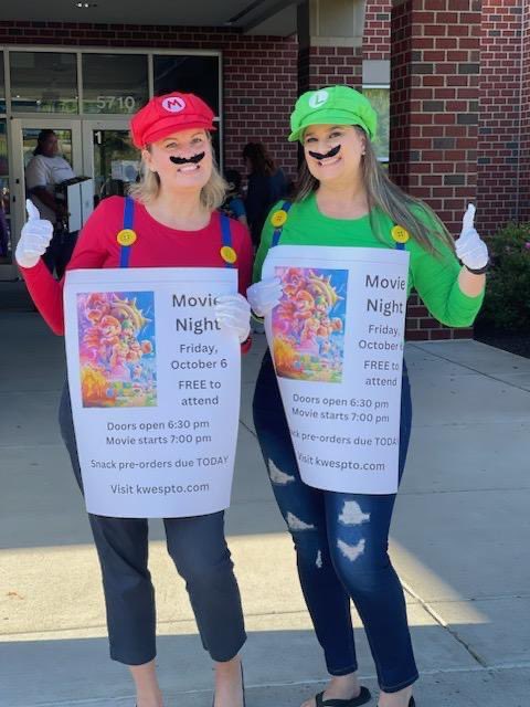 Mario and Luigi can't wait to see our families at Movie Night on Friday, October 6th! Doors open at 6:30 pm and the movie begins at 7:00 pm. Bring a blanket and pillow and watch the movie together on the cafeteria floor. Parents are responsible for supervision.