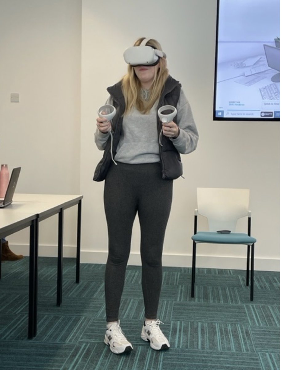 ACHealth_Social's tweet photo. Ayrshire College Health and Social Care students having fun sampling Metaverse’s Virtual Reality and Digital Programmes. https://t.co/6yO2bId3Yr