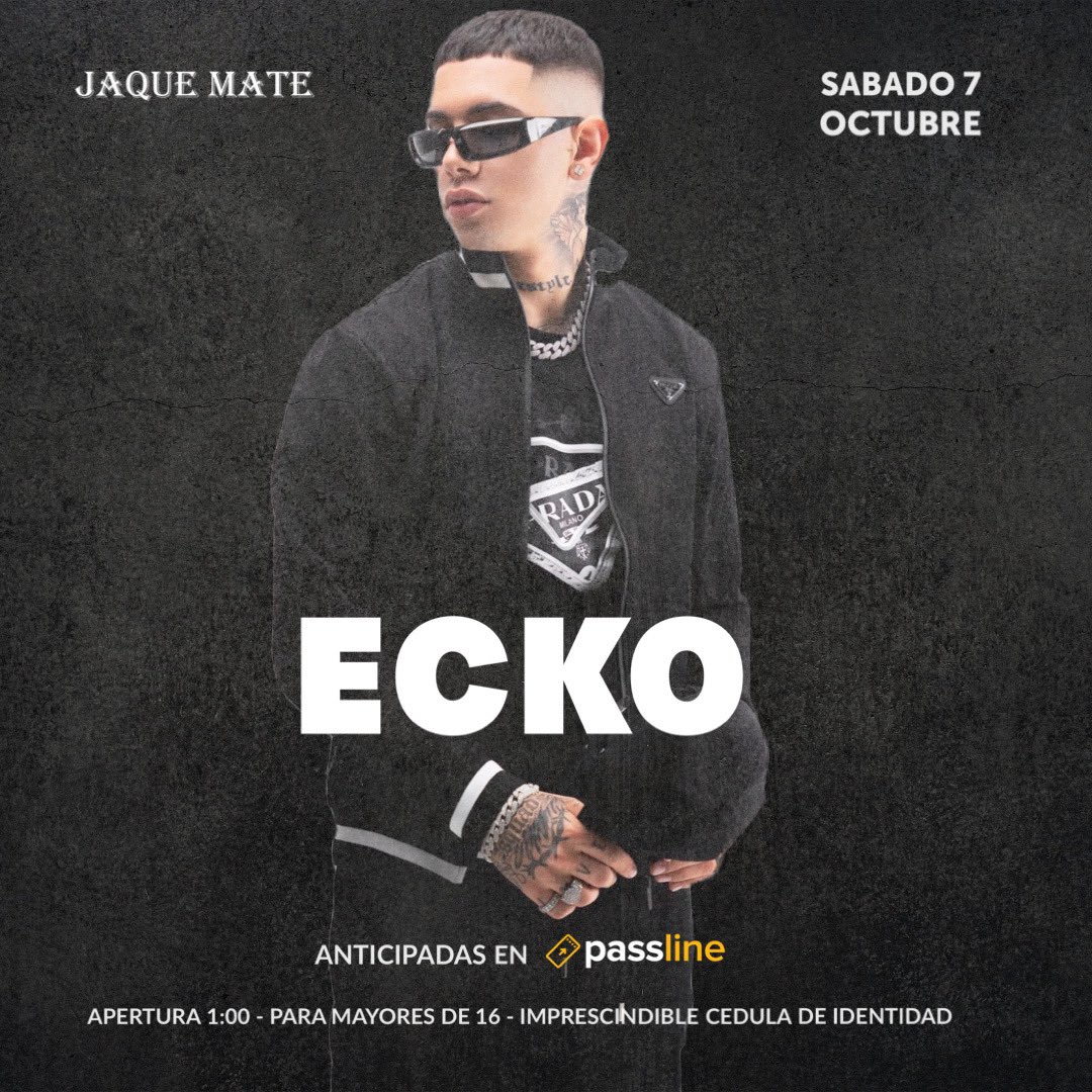 Retweet y participas en el sorteo de entradas para este sabado 7 con #Ecko en #JaqueMate 
Anticipadas 👉 passline.com/eventos/ecko-e…