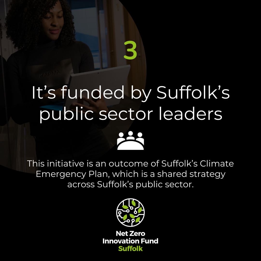 🖐 Here are 5 things you need to know about the new Net Zero Innovation Fund for Suffolk! Does your business have an idea to support Suffolk’s ambition to be a net zero county by 2030? Find out more at orlo.uk/A2gT0 #WestSuffolk @CarbonCharter