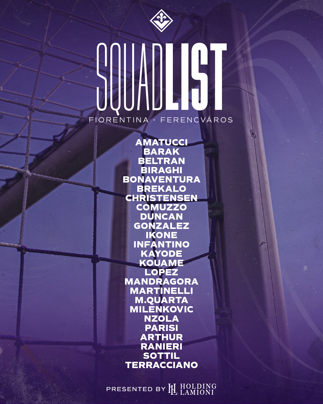 ACF Fiorentina English on X: SQUAD LIST