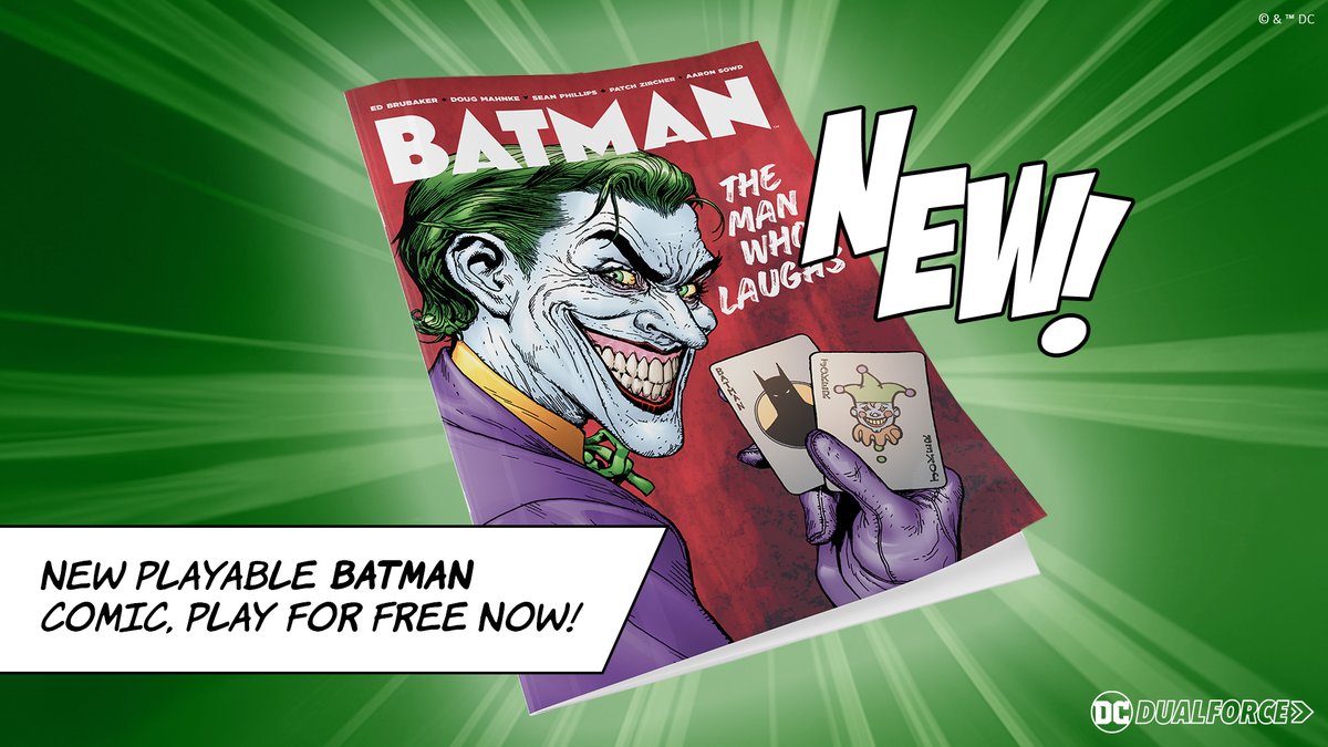 Experience an all-new story starring the Dark Knight, Batman: The Man Who Laughs.

Take a trip to Gotham and play along today - free to all players.

#DCDualForce #DC #TCG
