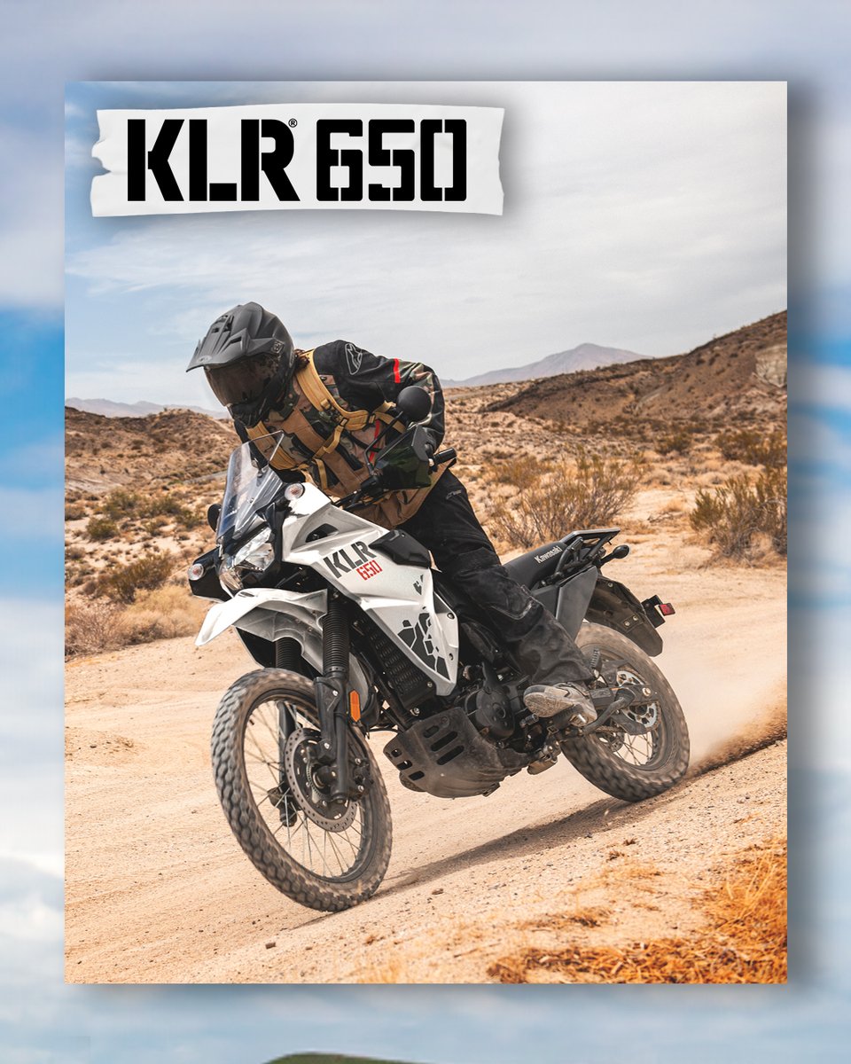 KawasakiUSA's tweet image. It's time to level up the meaning of exploration! Introducing the 2024 #KLR650 and #Versys motorcycles. Built for endless fun around every corner. 

Learn more at: r.kawasaki.com/j7EYq

#GoodTimes #Kawasaki