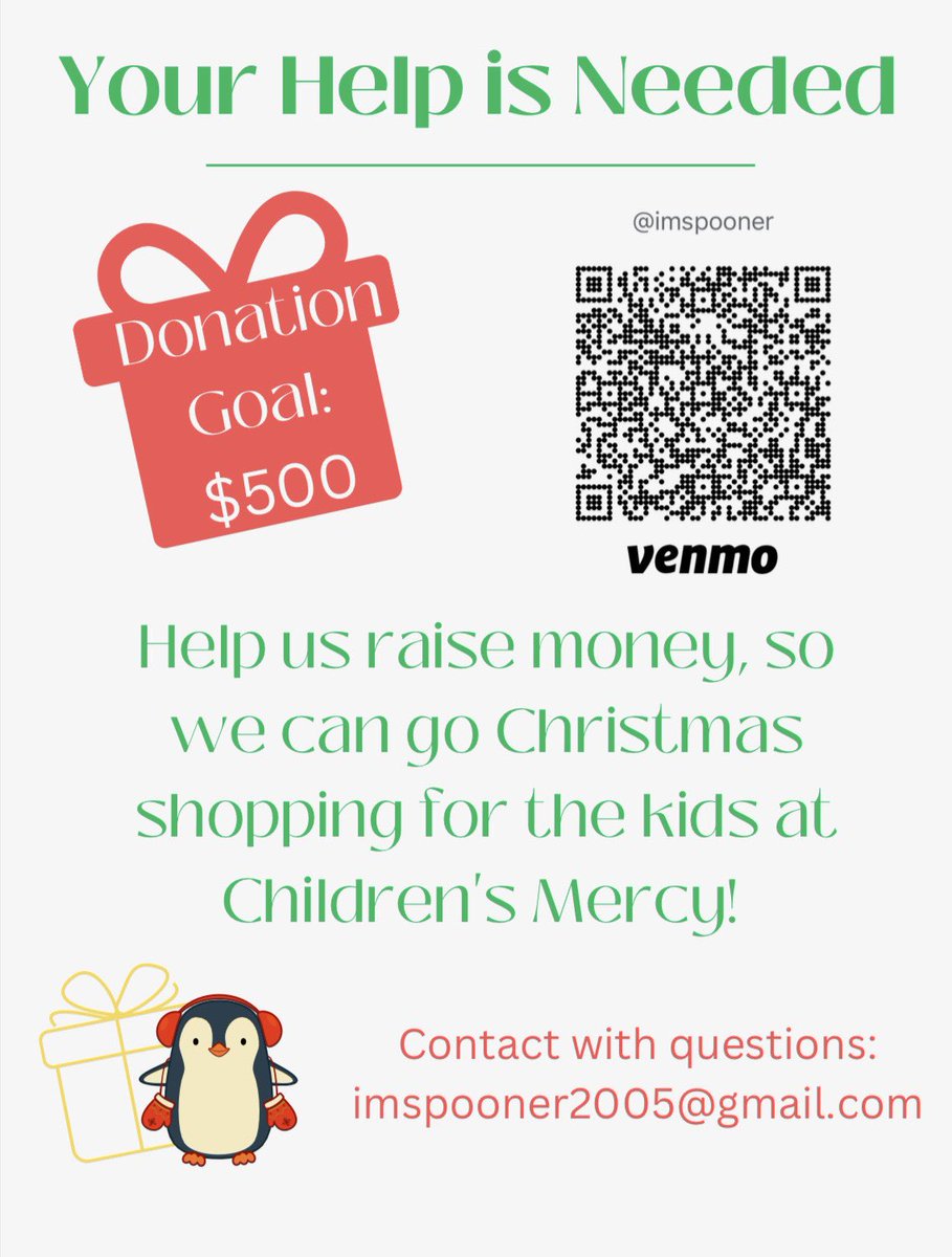 Help THON raise money to fulfill Children’s Mercy Christmas list! 

Goal: $500