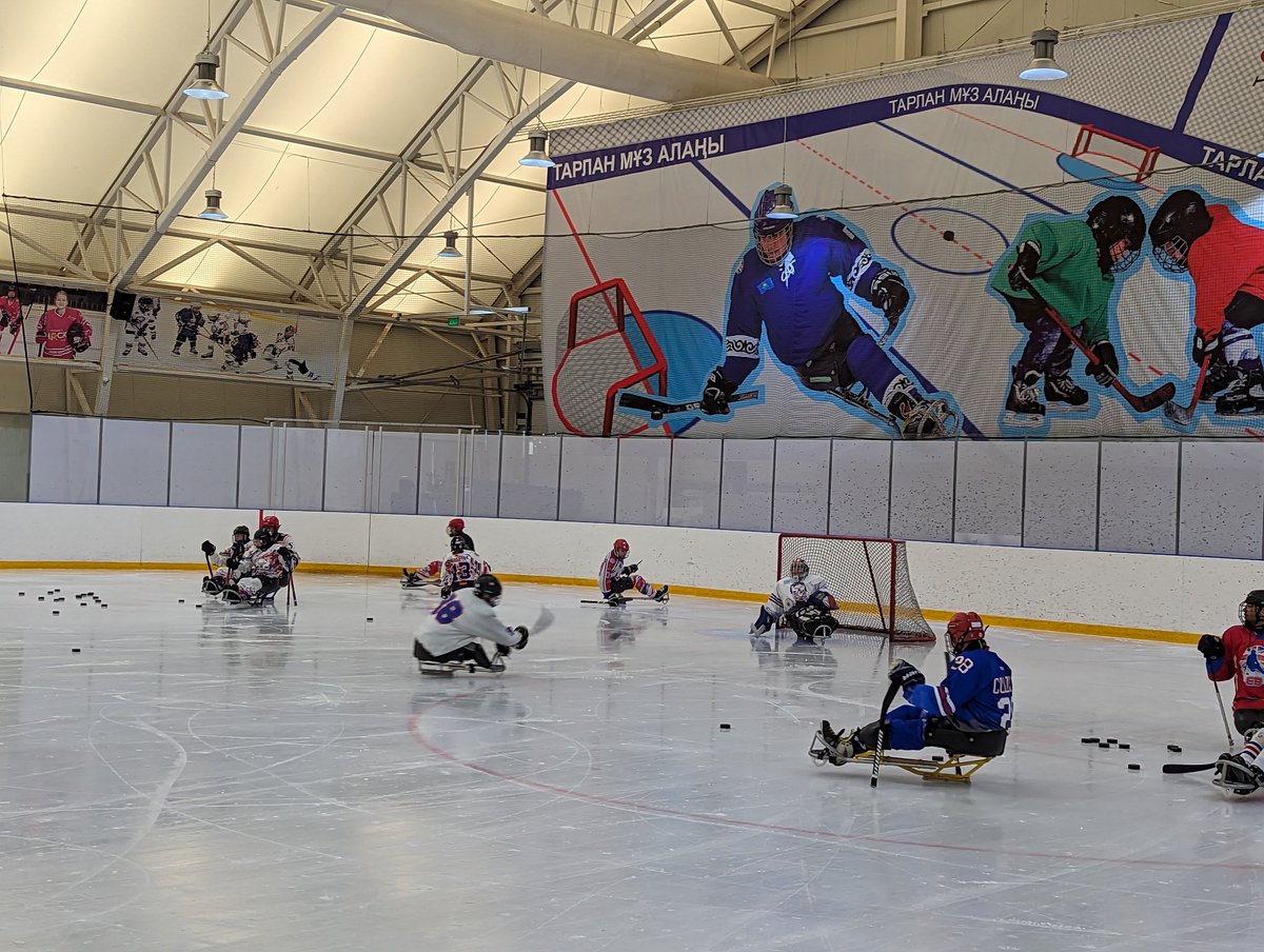 👏 <a href="/ParaIceHockeyGB/">British Para Ice Hockey</a> out on the ice in Astana for the first time ahead of their <a href="/paraicehockey/">Para Ice Hockey</a> World Championship opener on Friday.

Let's go, Team GB! 🇬🇧