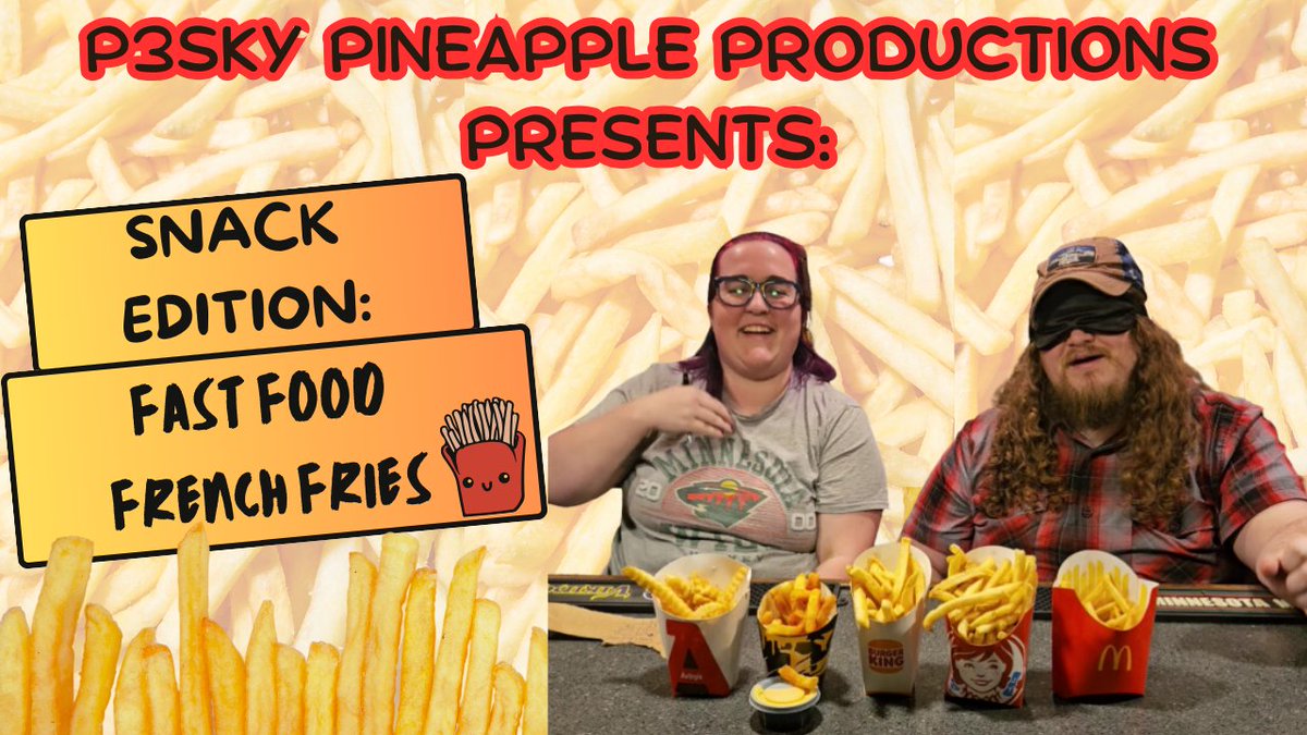 New video drops TODAY at 3pm CT. This one was...interesting 😅 see you then. Youtube.com/@p3skypineappl… #youtube #tastetest #goofy #foodie #fastfood #frenchfries #smallcreator #couple #food