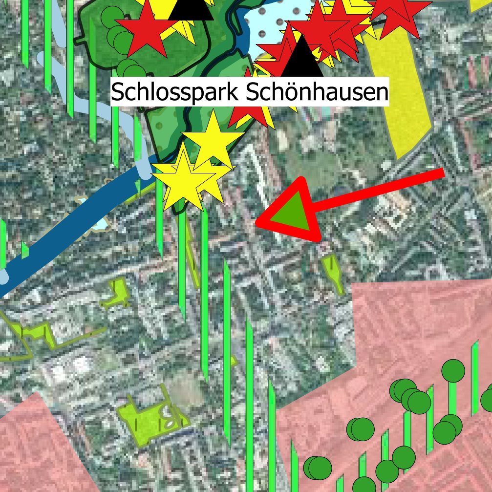 Die (noch) grünen Innenhöfe Ossietzkystraße sind eine Entwicklungsfläche des #Biotopverbund​s Pankow. Die #Gesobau und @SenSBW ignorieren das mit dem Argument „ein Park in der Nähe', und entwickeln den #Grünzug per Rodung und Bebauung.🙄