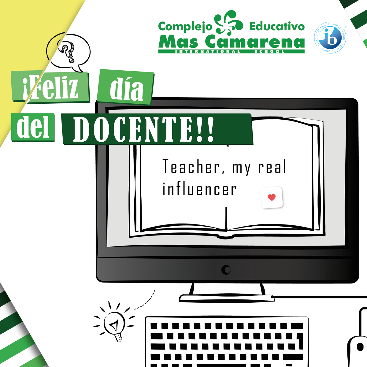 C_Mas_Camarena's tweet photo. ¡𝑭𝒆𝒍𝒊𝒛 𝒅í𝒂 𝒅𝒆𝒍 𝒅𝒐𝒄𝒆𝒏𝒕𝒆!
Nuestros profesores son el verdadero motor del colegio.
Trabajo, ilusión, pasión y dedicación por una profesión en la que nunca dejan de aprender.
𝑮𝒓𝒂𝒄𝒊𝒂𝒔 por ser día a día nuestros “influencers” más reales.
#ProfesoresMasCamarena https://t.co/f5KWy3e8d3