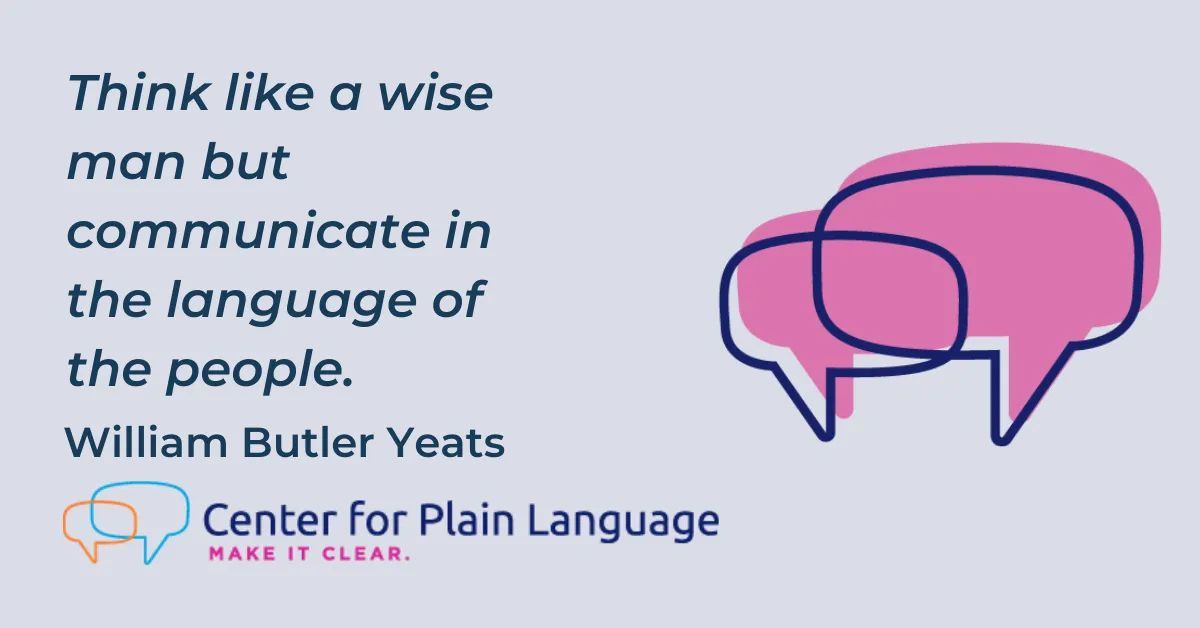 plain_language's tweet photo. #WednesdayWisdom #CenterForPlainLanguage https://t.co/RMelt1nxXF